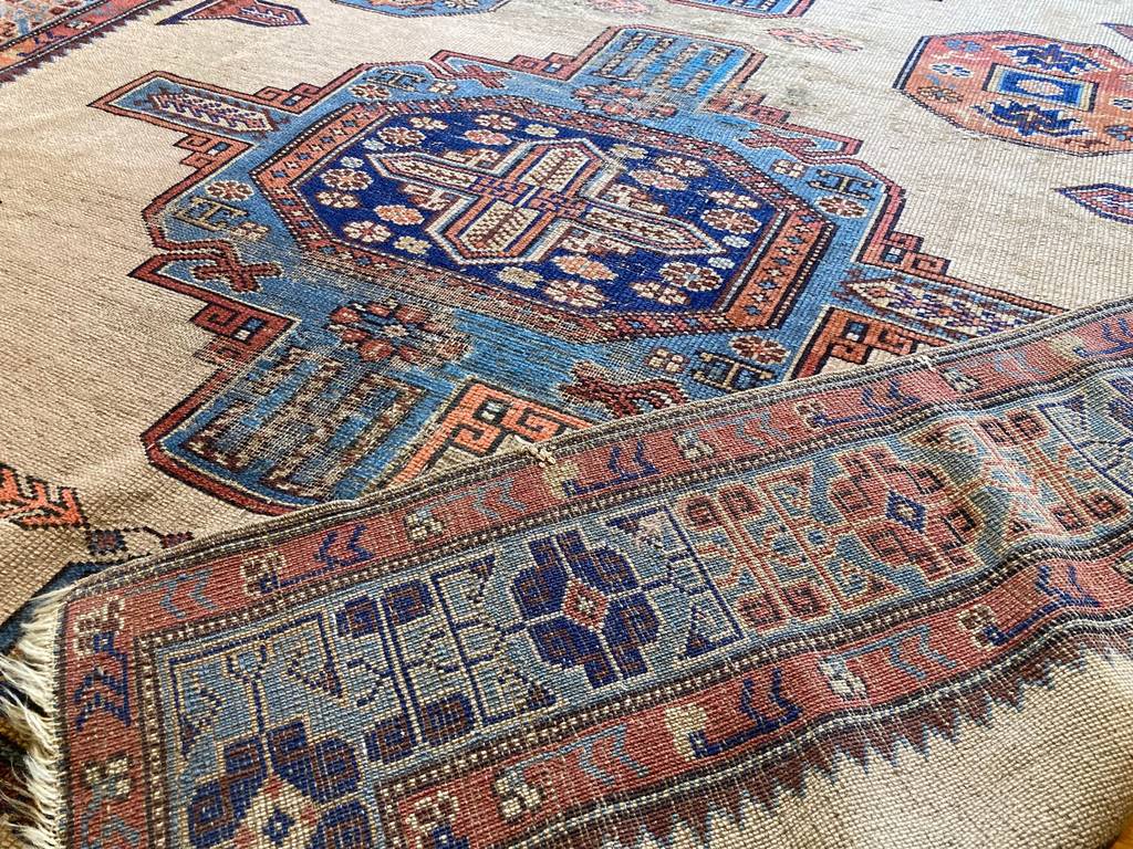 8&#39;11&quot; X 5&#39;11&quot; Rare Antique Kuba Konagend End Main Carpet