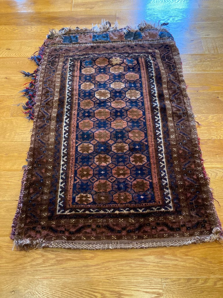 2&#39;11&quot; X 1&#39;11&quot; Rare Antique Timuri Balisht Cushion Bag Rug