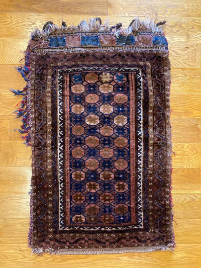 2'11" X 1'11" Rare Antique Timuri Balisht Cushion Bag Rug