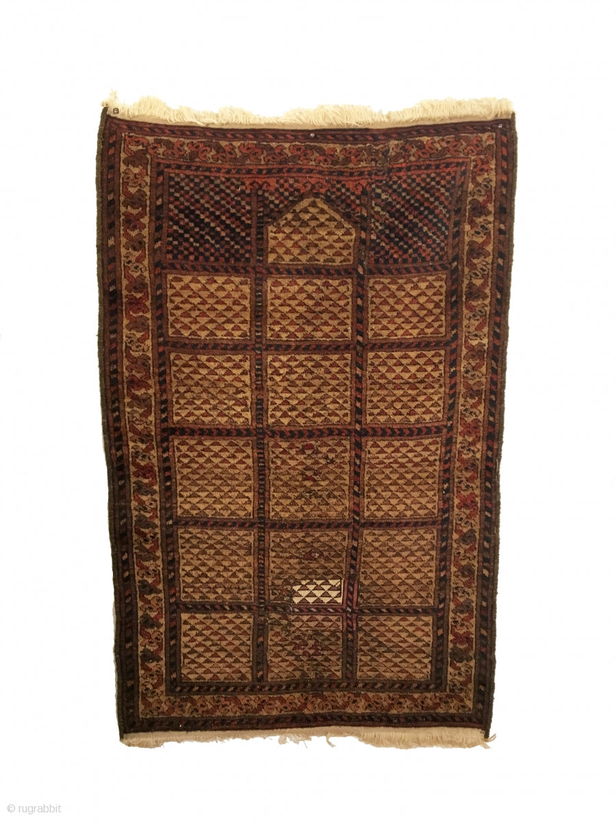 2’7&quot; X 3’11&quot; Rare Antique Turkmen Prayer Rug