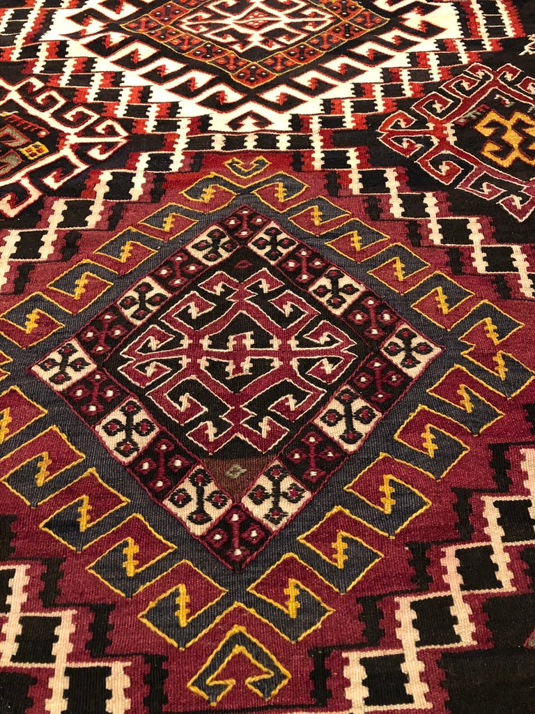 9&#39;10&quot; X 6&#39;7&quot; Rare Dated Shirvan Caucasian Kilim