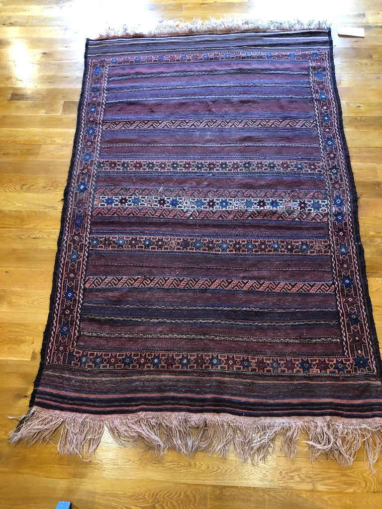 7&#39;1&quot; X 5&#39;1&quot; Rare Qala-I-Naw Baluch Kilim