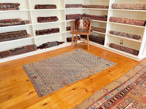 3'8" X 5'1" Rare Shirvan Boteh Rug