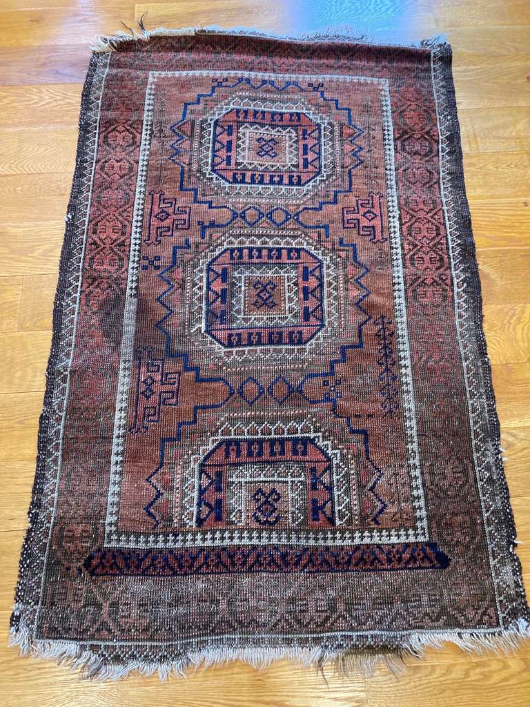 3&#39;8&quot; x 2&#39;5&quot; Rare Small Baluch Salor Prayer Rug