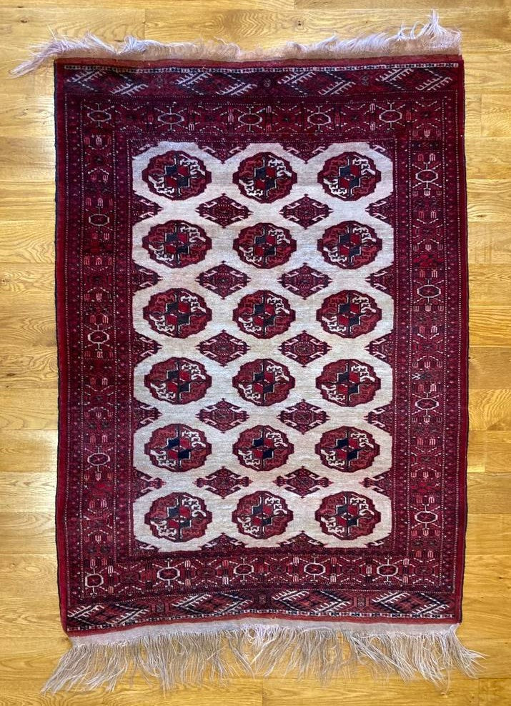 3&#39;6 X 4&#39;10&quot; Rare Tekke Camel Field Rug