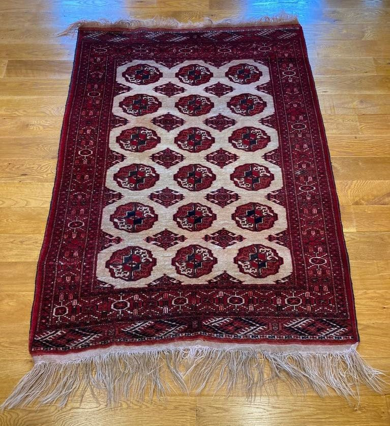 3&#39;6 X 4&#39;10&quot; Rare Tekke Camel Field Rug