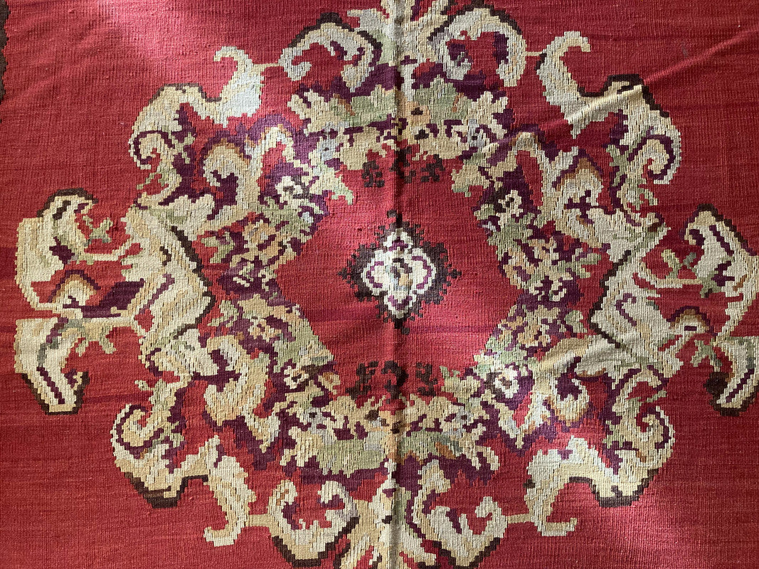 10&#39;1&quot; X 7&#39;8&quot; Signed Vintage Turkish Bessarabian Kilim