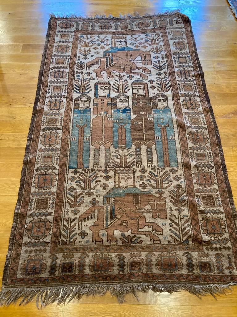 6'9" X 4' Tragic Love Story of Shirin and Khosrow Persian Tale Rug