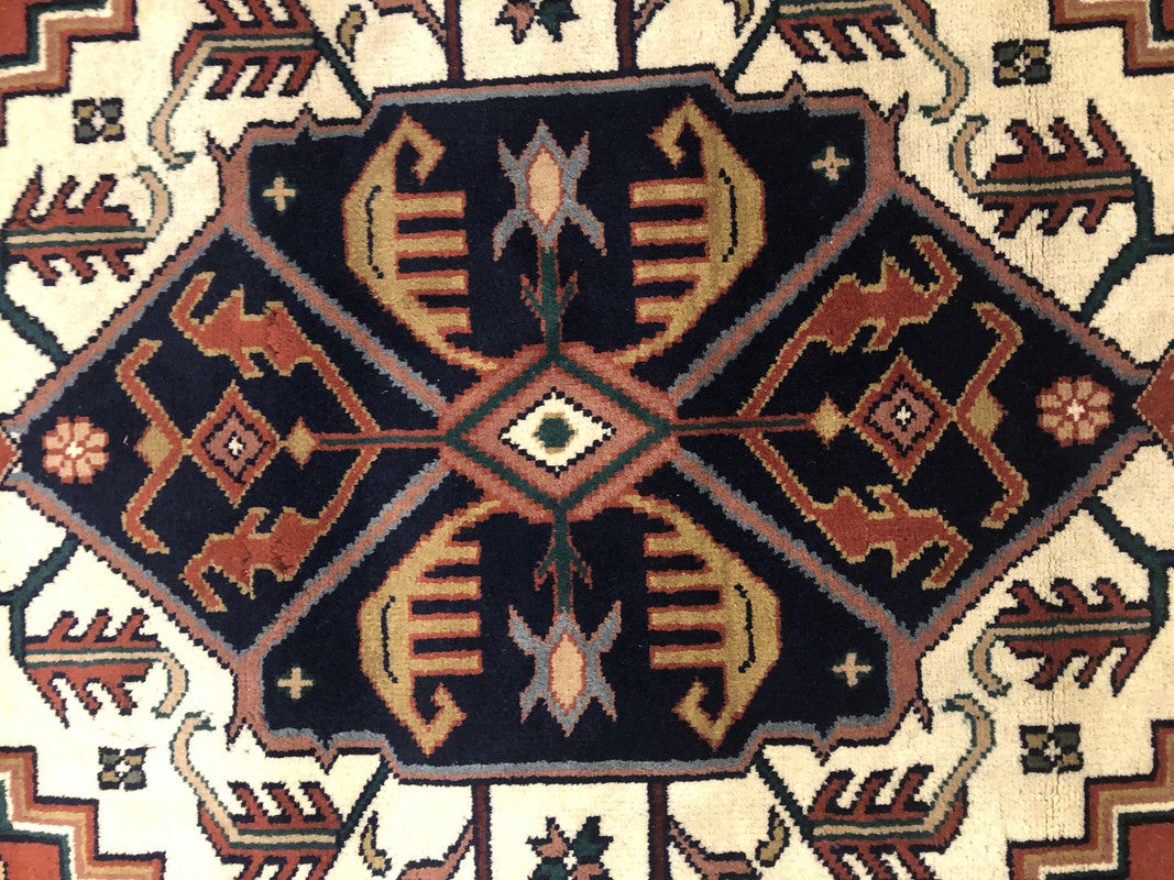 11'4" X 8'5" Vintage Balkans Heriz Design Carpet