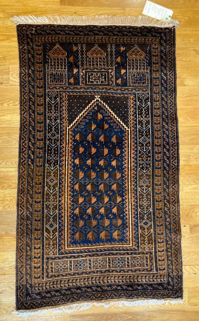 2‘10“ X 4‘10“ Vintage Baluch Herat Afghanistan Prayer Rug [046]