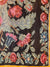 5’6” x 9’10” Vintage Karabagh Caucasian Floral Rose Bouquet Black Wool Kilim, Desk Kilim, Wall Kilim, Office Kilim