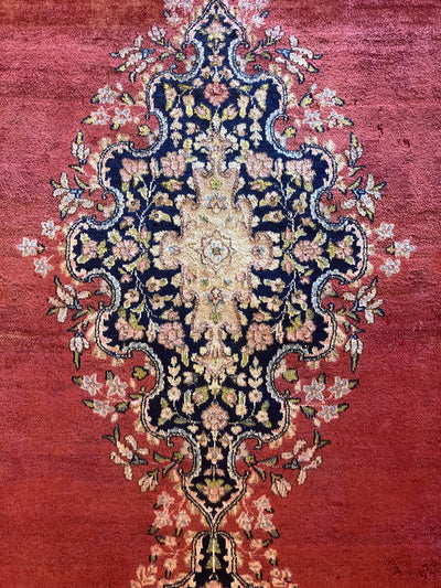 12'10" x 9'7" Vintage Persian Kerman Carpet