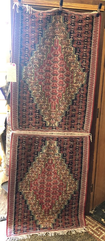 7'4" X 2'8" Vintage Persian Senneh Kilim