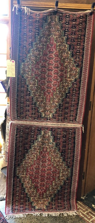 7&#39;4&quot; X 2&#39;8&quot; Vintage Persian Senneh Kilim