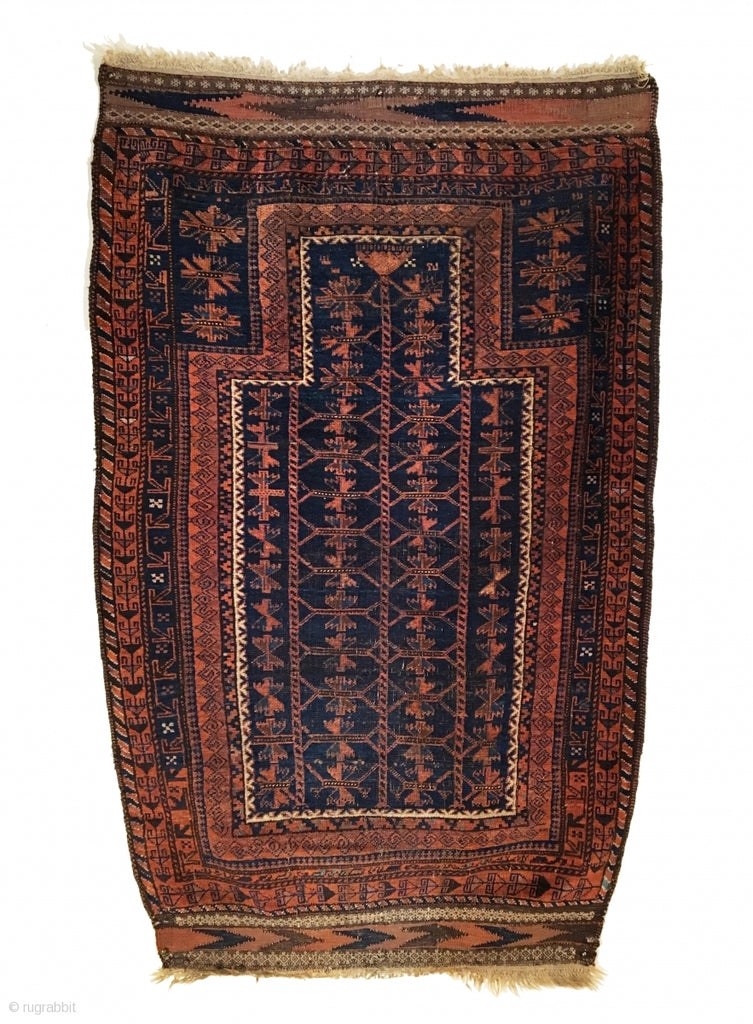 3’3&quot; X 5’2&quot; Antique Baluch Prayer Rug