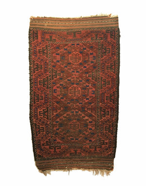 3'1" X 5'3" Antique Baluch Small Rug
