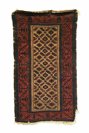 3'1" X 5'4" Antique Baluch Small Rug
