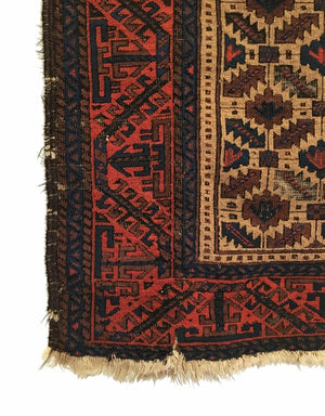 3'1" X 5'4" Antique Baluch Small Rug