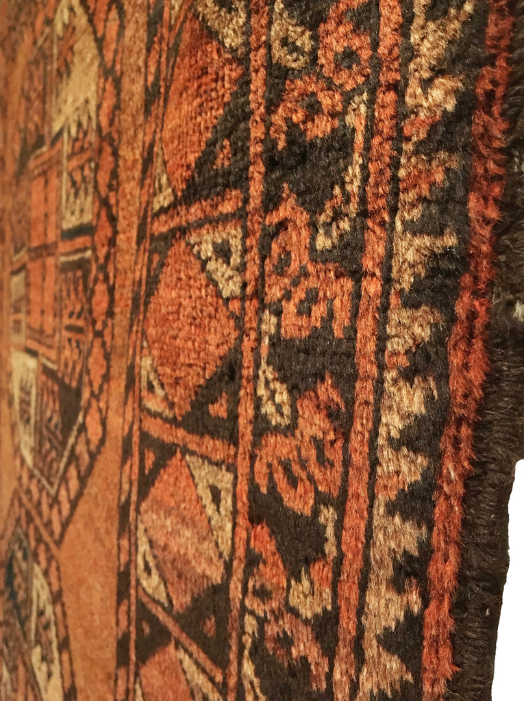 3&#39;9 X 7&#39;2 Antique Turkmen Ersari Long Rug