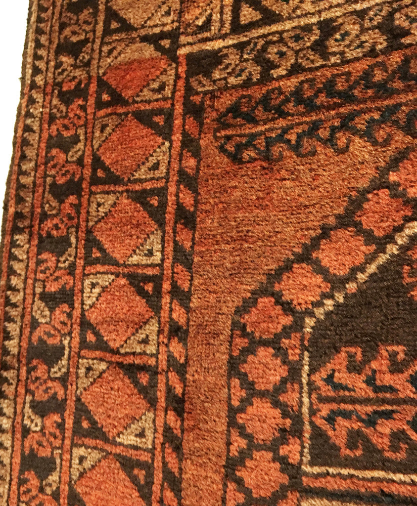3&#39;9 X 7&#39;2 Antique Turkmen Ersari Long Rug