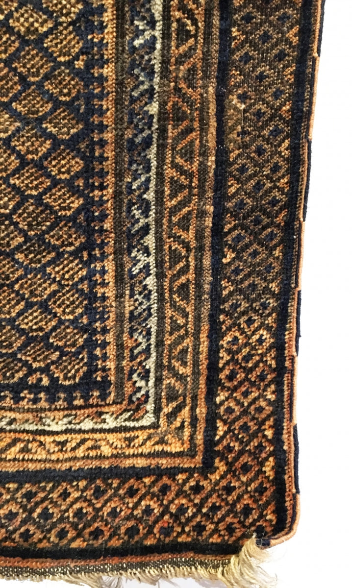 2’7” X 4&#39;1&quot; Antique Dokhtar-I-Ghazi Baluch Prayer Rug