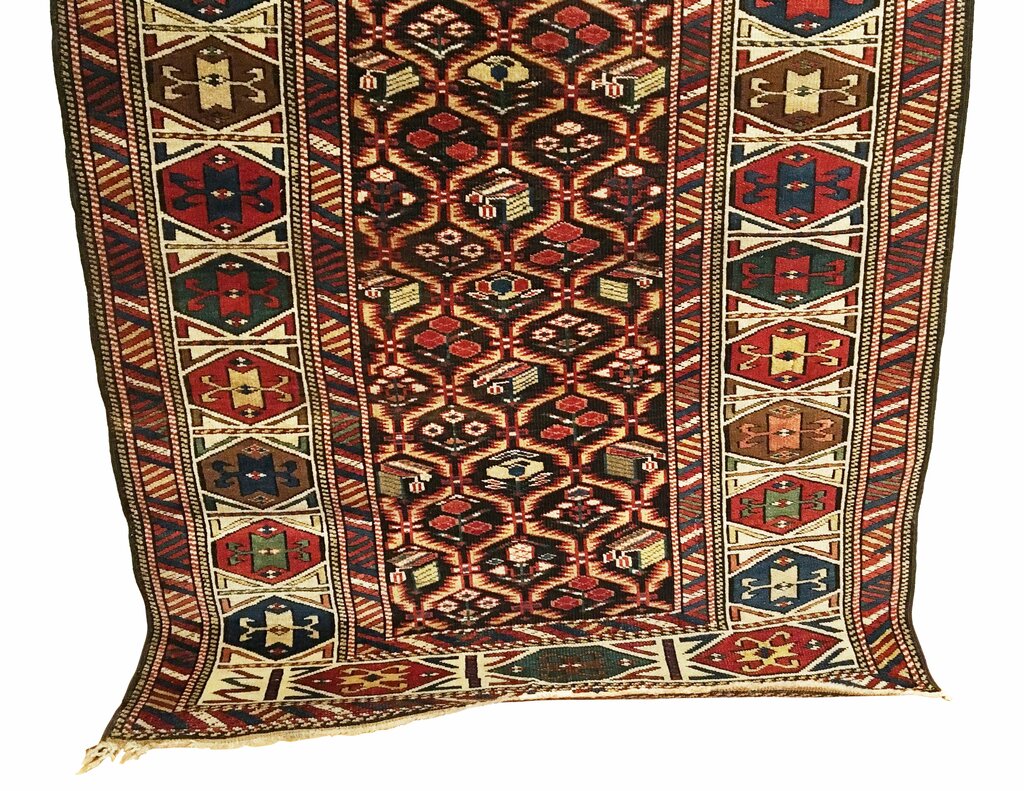 3&#39;4&quot; X 10&#39;5&quot; Antique Caucasian Dagestan Runner