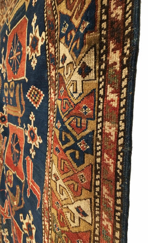 3'5" X 4'8" Antique Caucasian Karagashli Rug