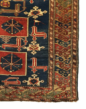 3'5" X 4'8" Antique Caucasian Karagashli Rug