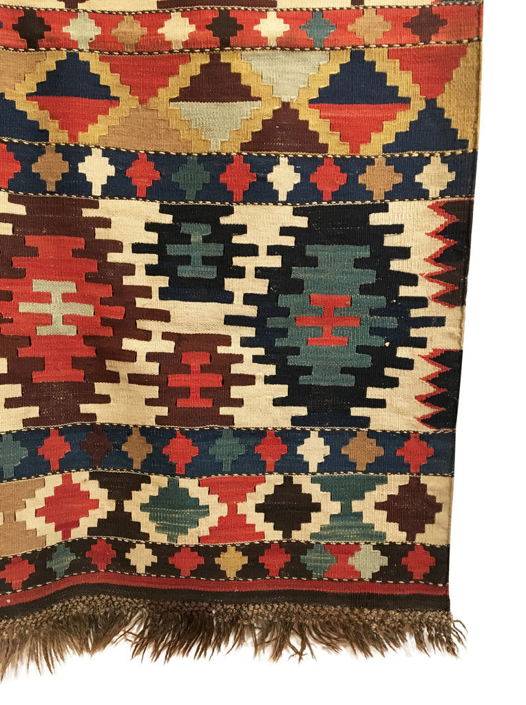 4&#39;7&quot; X 9&#39;2&quot; Antique Caucasian Shirvan Kilim Long Rug