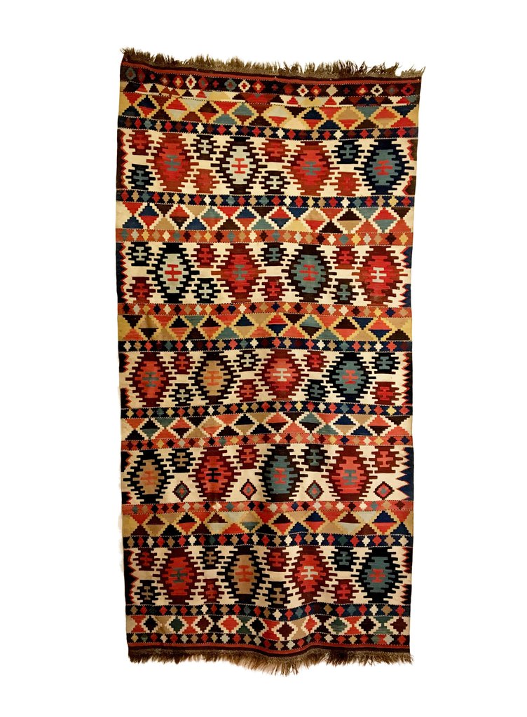 4&#39;7&quot; X 9&#39;2&quot; Antique Caucasian Shirvan Kilim Long Rug
