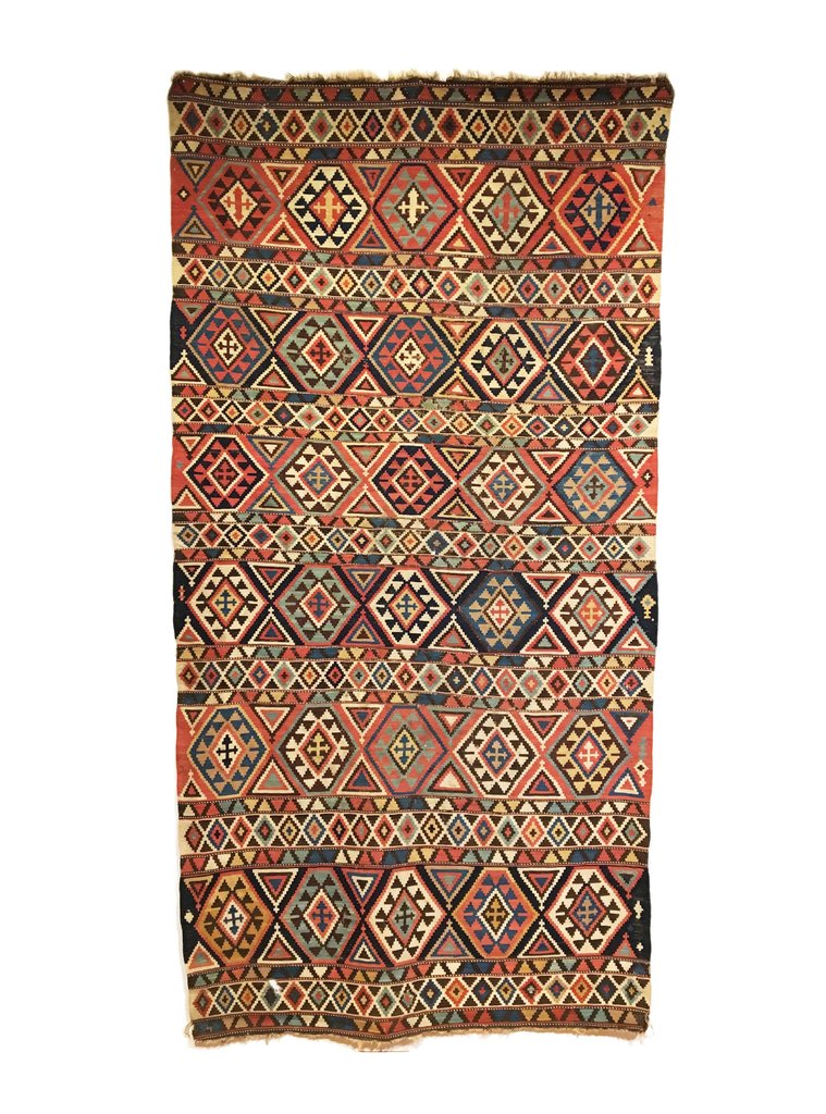 4&#39;9&quot; X 9&#39;3&quot; Antique Caucasian Shirvan Kilim