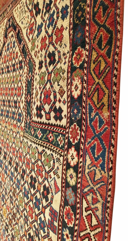 3'2" X 4'6" Antique Caucasian Shirvan Prayer Rug