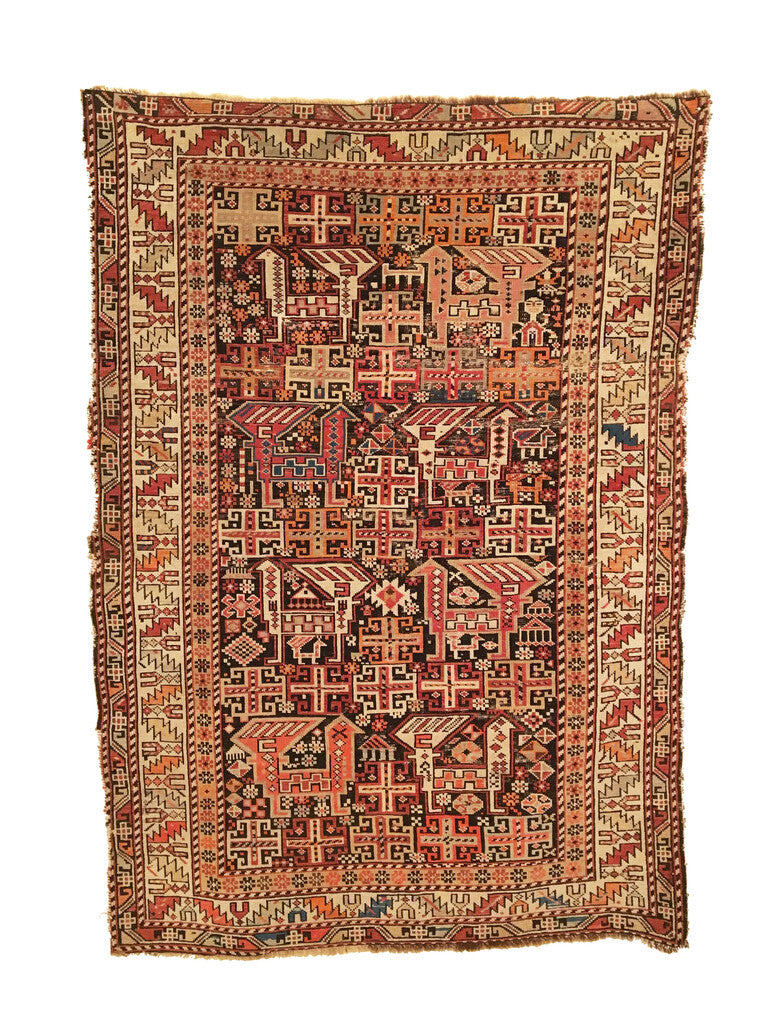 3&#39;8&quot; X 5&#39;3&quot; Antique Caucasian Shirvan Rug
