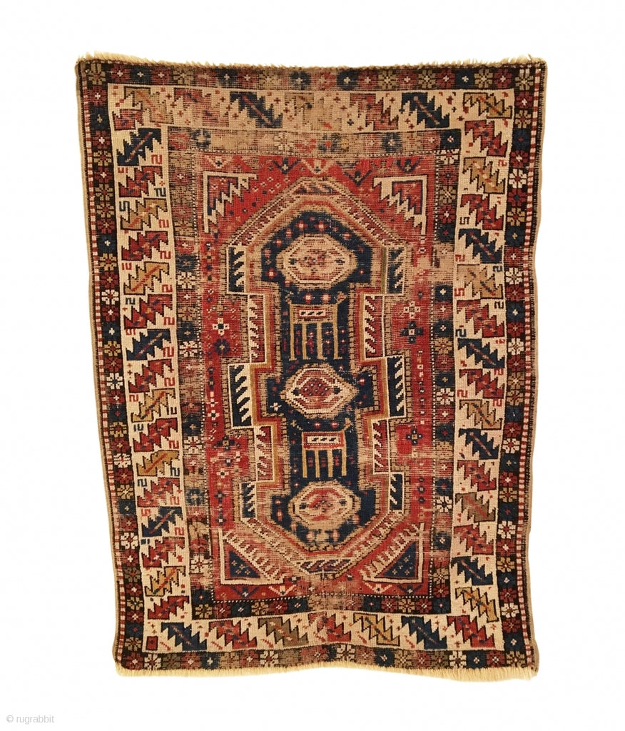 3’4&quot; X 4’6&quot; 19th Century Shirvan Keyhole Rug