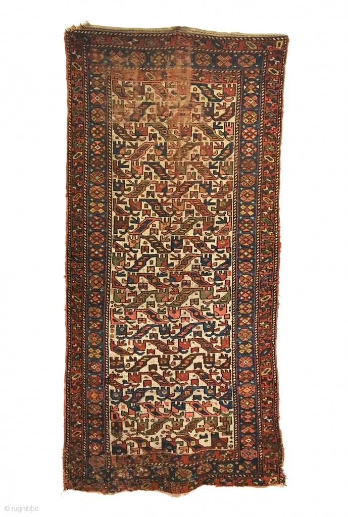 3’11&quot; X 8’5&quot; 19th Century Kurdish Long Rug