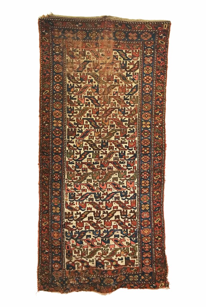 3&#39;11&quot; X 8&#39;5&quot; Antique Kurdish Long Rug