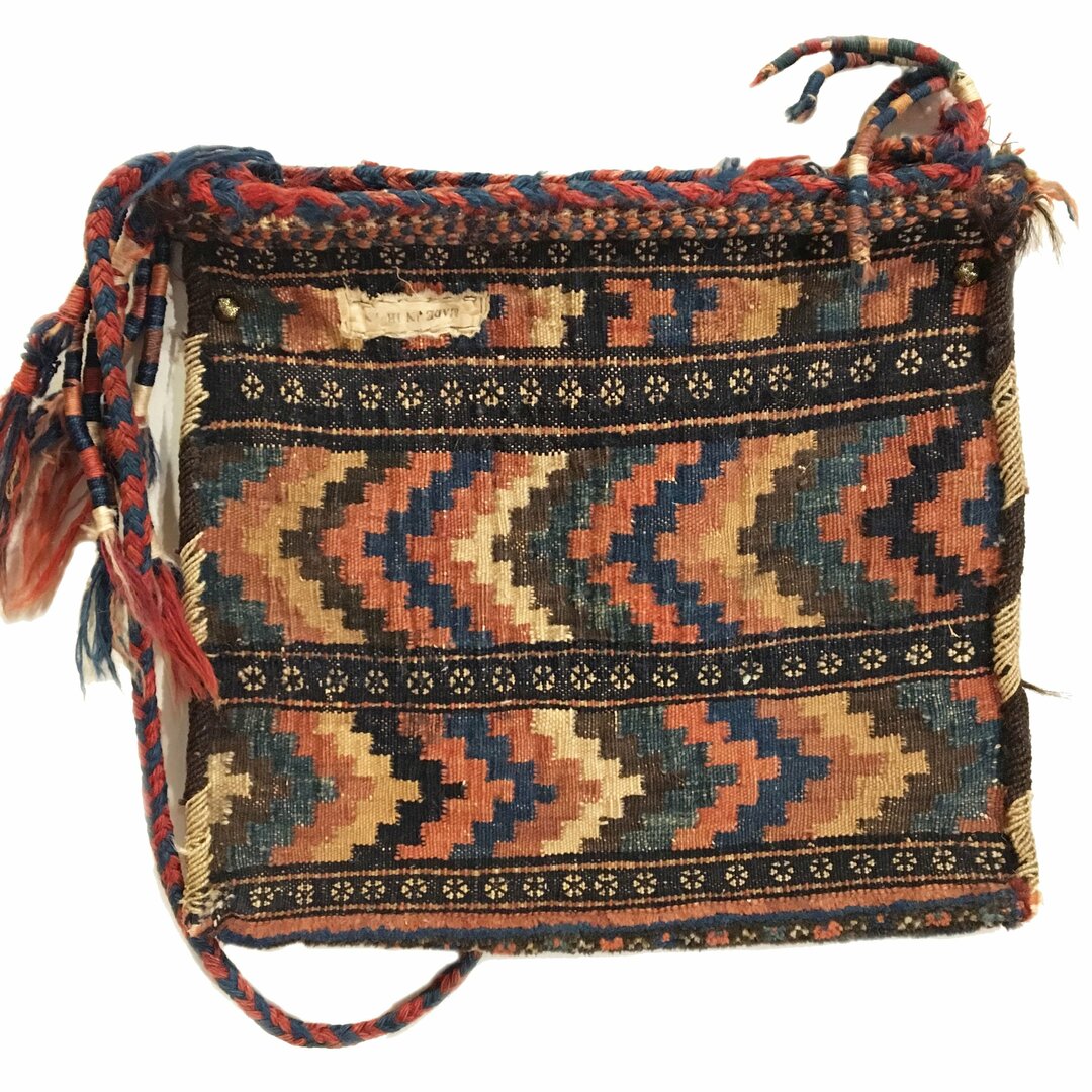 1&#39;1&quot; X 1&#39; Antique Persian Afshar Small Bag Square Rug