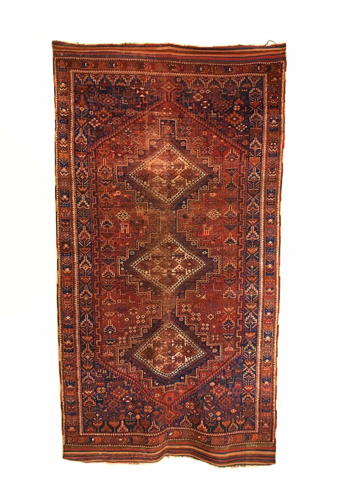 4&#39;3&quot; X 7&#39;10&quot; Antique Persian Afshar Long Rug