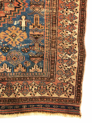 4'3" X 6' Antique Persian Afshar Rug