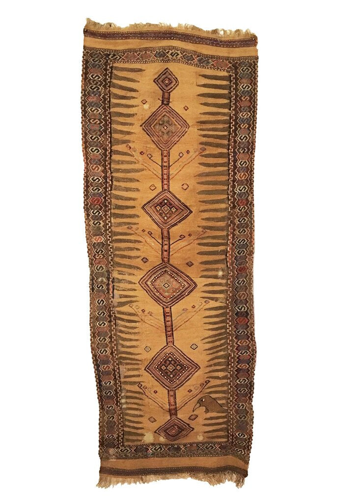 2&#39;1&quot; X 5&#39;9&quot; Antique Persian Afshar Sofreh Rug