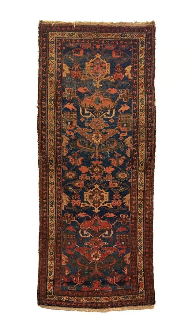 3'4" X 8' Antique Persian Bakhtiari Long Rug [TAK0057]