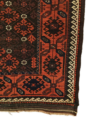 3'2" X 5'5" Antique Persian Baluch Rug