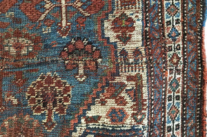 4'2" X 5'7" Antique Distressed Persian Qashqai Rug