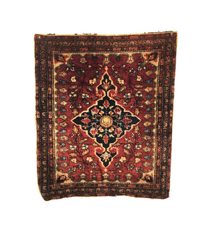 2' X 2'4" Antique Persian Sarouk Small Rug