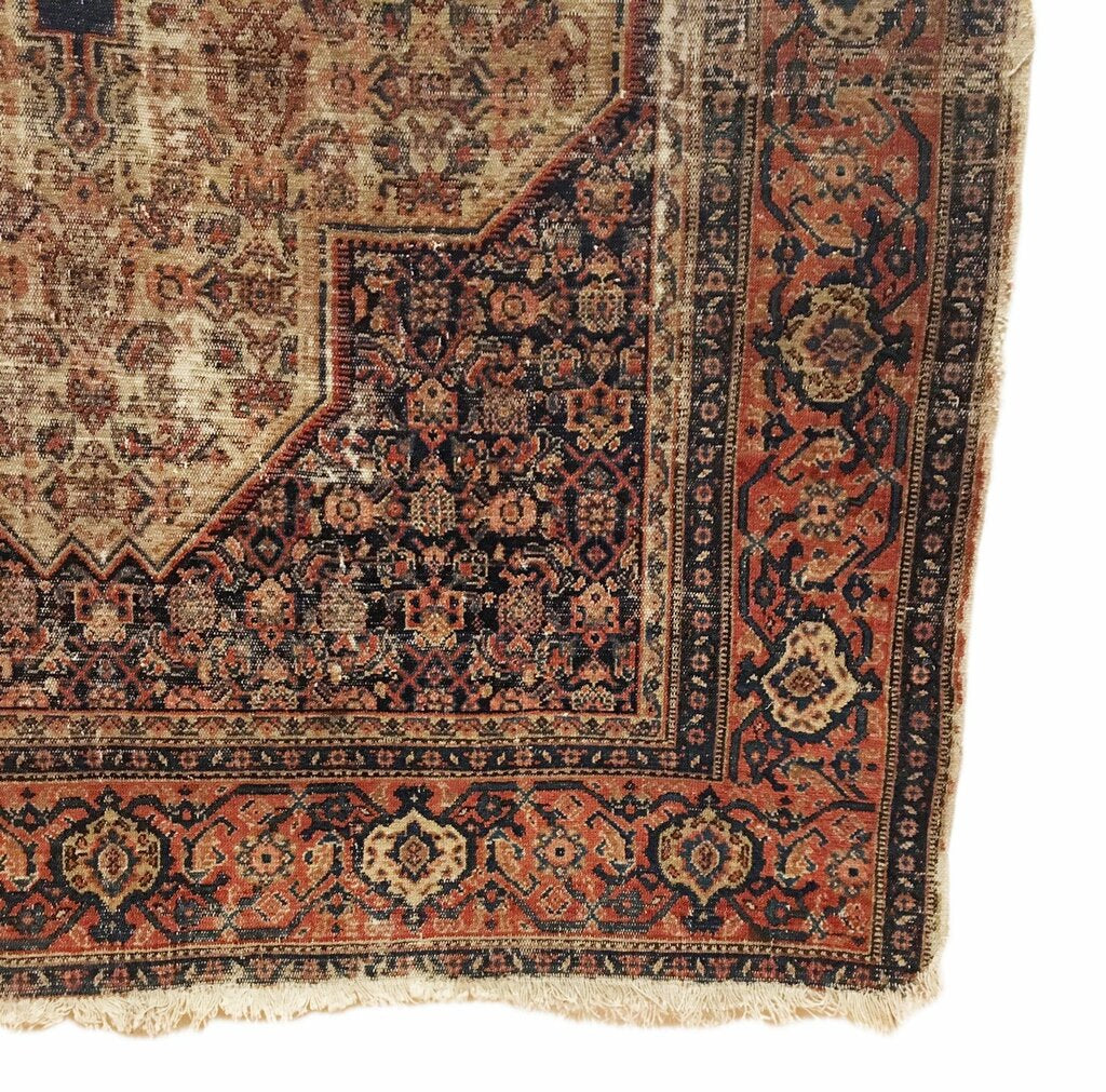 4&#39;1&quot; X 6&#39;2&quot; Antique Distressed Persian Senneh Rug