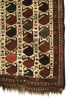 2'7 X 4'4 Antique Turkmen Small Rug
