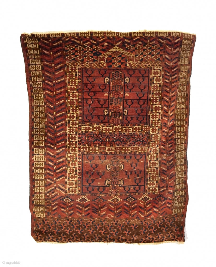 3’7" X 4’9" Antique 19th Century Tekke Ensi Rug