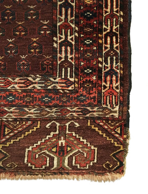 4'6 X 5'2 Antique Turkmen Yomud Ensi Rug