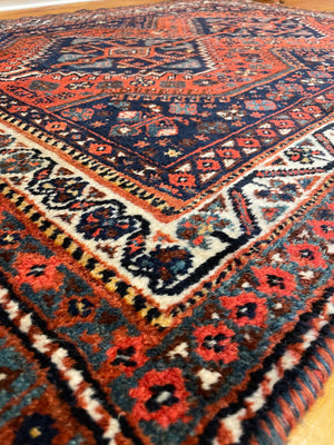Antique Persian Khamseh Rug 3'11 x 5'0