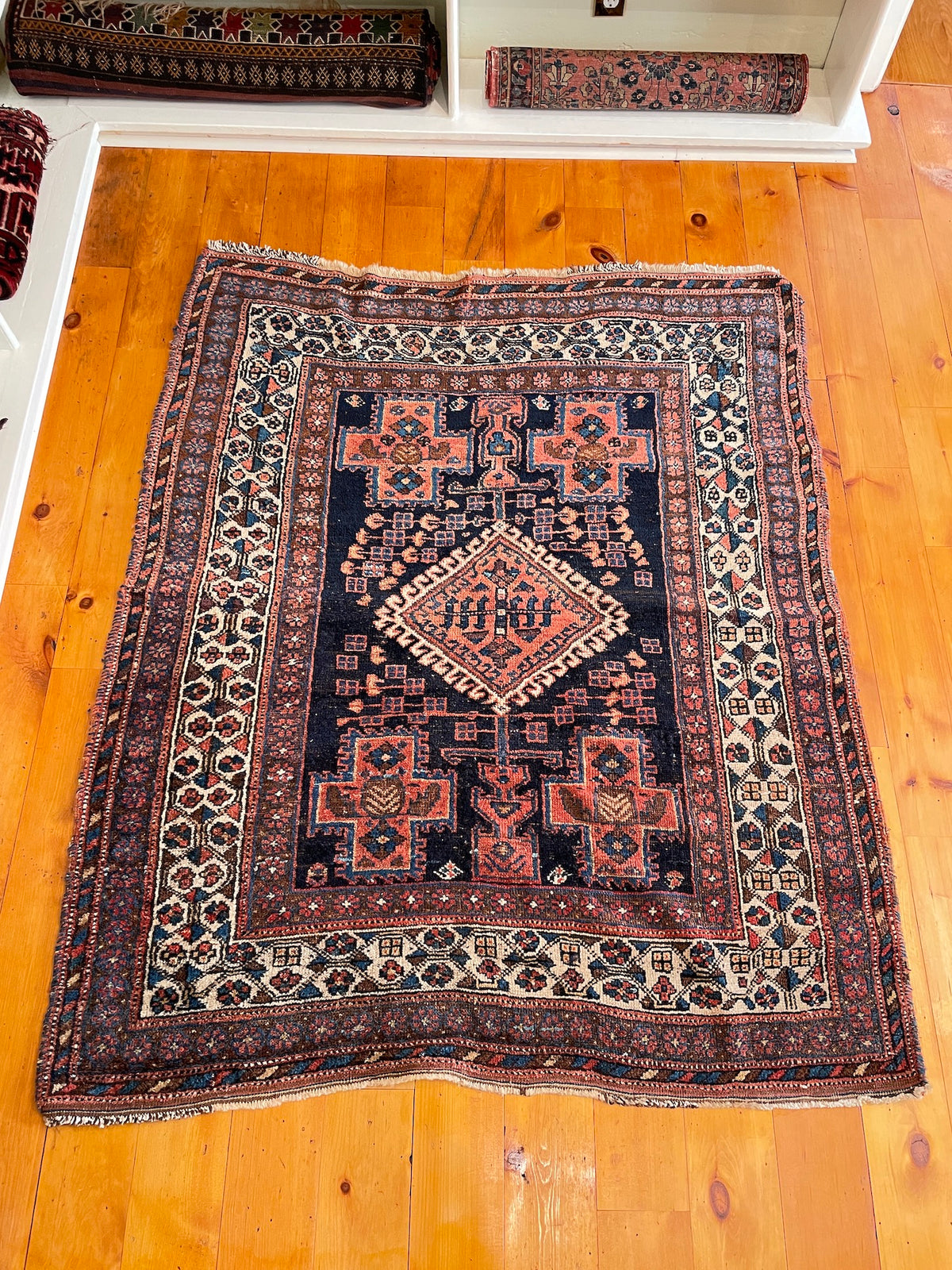 4&#39;5&quot; X 5&#39;5&quot; Antique Afshar Vase Rug
